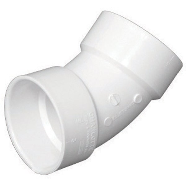 Charlotte Pipe And Foundry Charlotte Pipe Schedule 40 4 in. Hub X 4 in. D Hub PVC 45 Degree Elbow 1 pk PVC003211400 - main